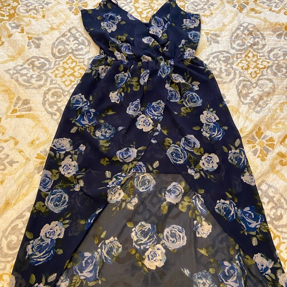 Forever 21 Blue Asymmetrical High-Low Sundress